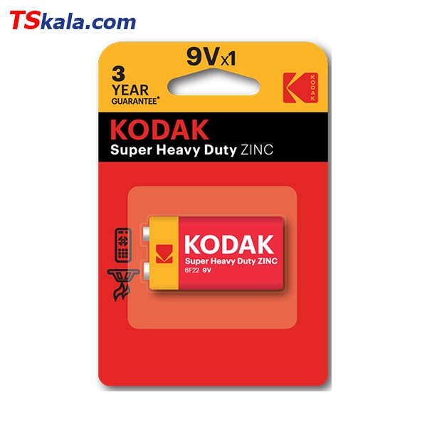 باتری 9 ولت کتابی کداک KODAK 9V Super Heavy Duty Battery 1x