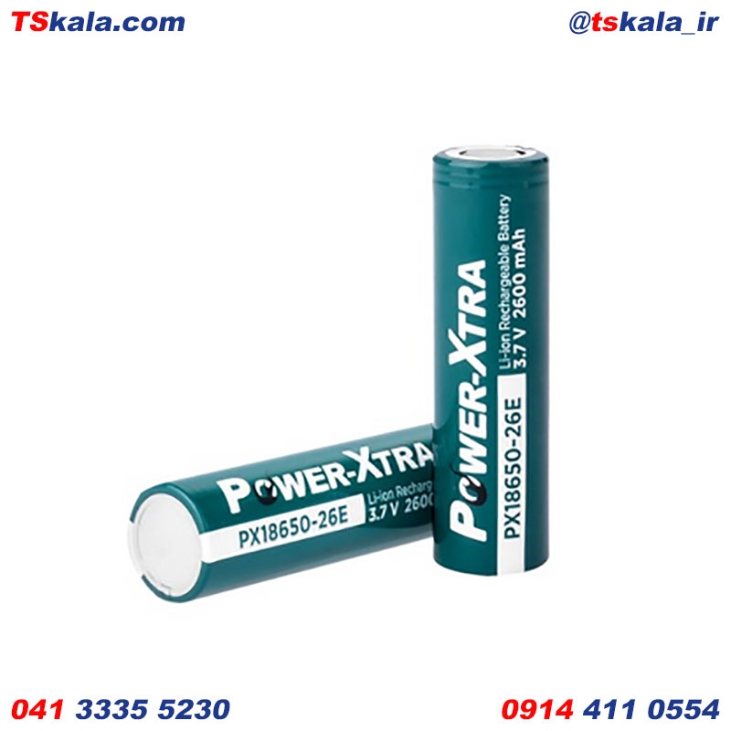 باتری PX18650-26E شارژی لیتیوم پاور اکسترا 2600mAh بسته 1 عددی