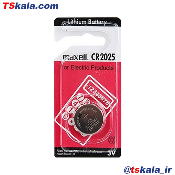 باتری سکه ای CR2025 لیتیوم مکسل بسته 1 عددی