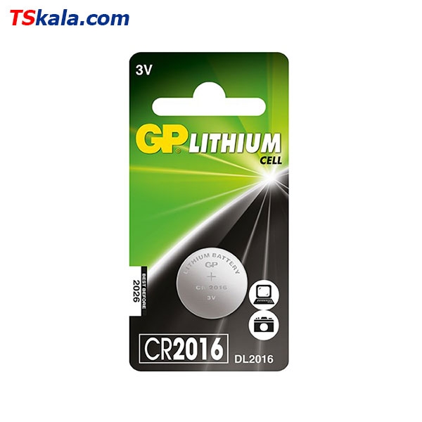 باتری سکه ای CR2016 لیتیوم جی پی بسته 1 عددی