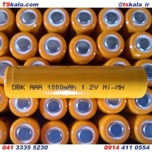 باتری نیم قلمی سرتخت شارژی 1000mAh 1.2V NiMH دی بی کی